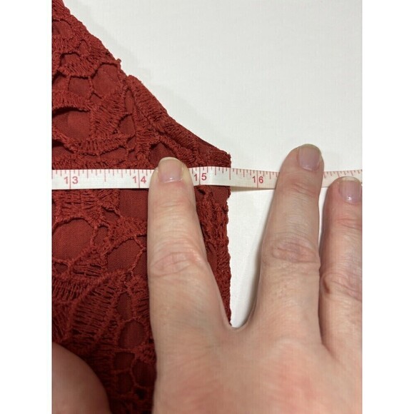 ASTR the Label Lace Dress Red Rust Medium Midi A Line Lined - Picture 9 of 16